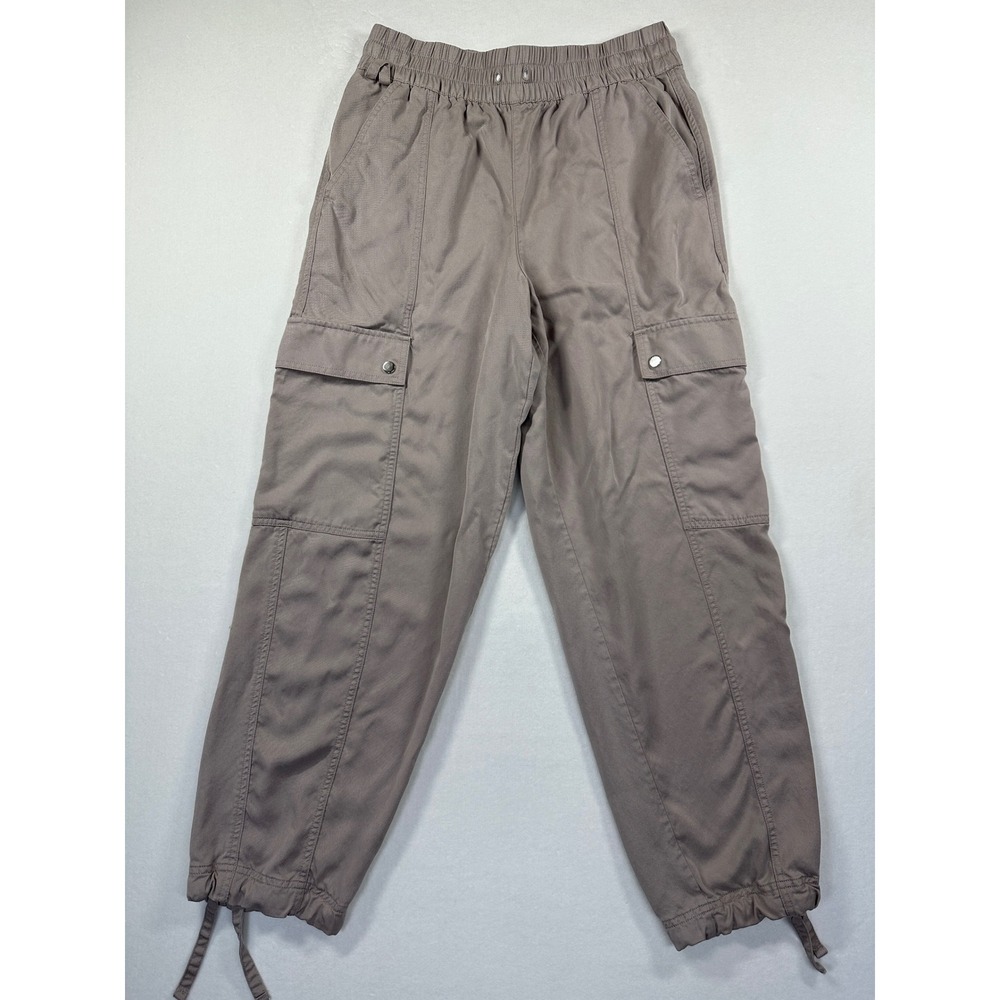 Athleta Cargo Jogger Pants M Taupe Brown Tencel Lyocell Utility Gorpcore Pants